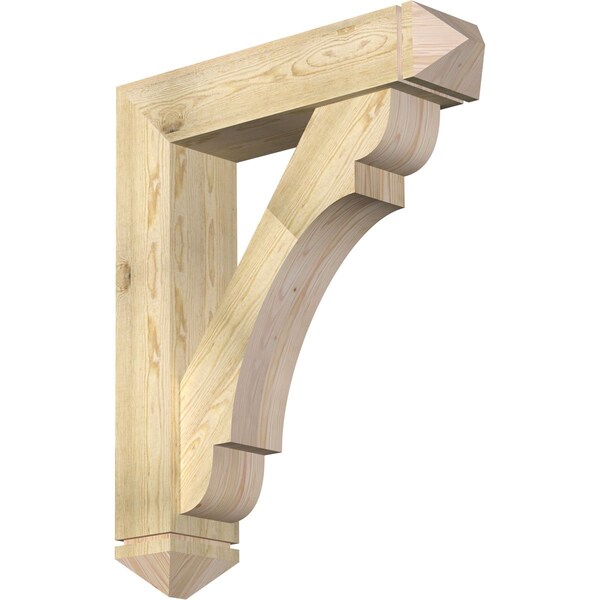 Ekena Millwork Olympic Arts and Crafts Rough Sawn Bracket w/ Offset Brace, Douglas Fir, 8"W x 34"D x 42"H BKT0806X34X42OLY03RDF - main